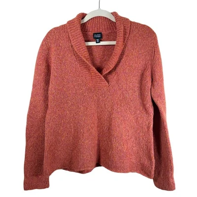 Suéter Eileen Fisher Cuello Chal Lana Merino Mujer Grande Naranja Óxido Acogedor Suave Foto 1 de 4