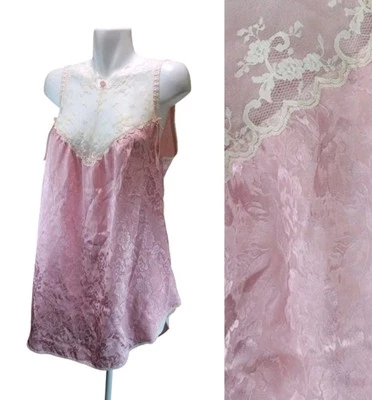 Vestido Babydoll Vintage Lily of France Ropa de Dormir Mujer M Rosa Coqueta Lencería Foto 1 de 4