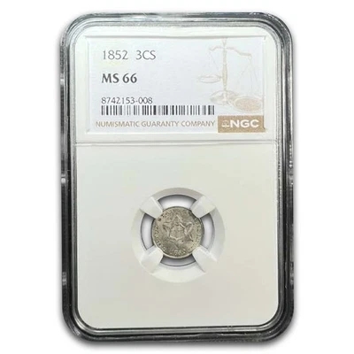 1852 Three Cent Silver MS-66 NGC - Image 1 of 3