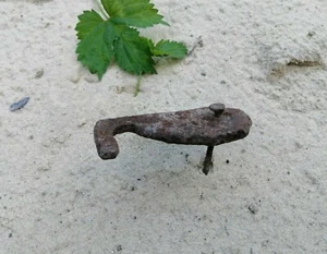 Antiker primitiver Tür Tor Haken rostig Bauernhof Scheune Schloss Eisen rustikal Deko - Bild 1 von 6