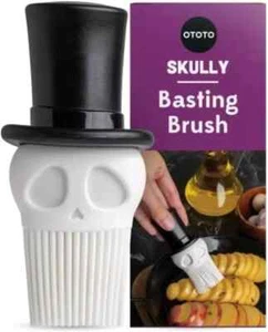 Skully Basting Brush by OTOTO - Silicone Pastry Brush, Gothic Kitchen Accessorie - Picture 1 of 6