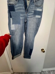 Judy Jeans Blu Donna 15/32 Ragazzo Fit Pantaloni Denim da Lavoro Toppa Alta - Foto 1 di 11