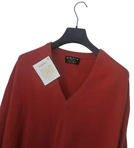 BLANCO de HAWICK Premium CAYENA Lana de Cordero Cuello en V JUMPER *SUELTO* 46 XL-XXL *NUEVO CON ETIQUETAS* - Imagen 1 de 9