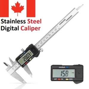Stainless Steel LCD Digital Electronic Vernier Caliper Gauge Micrometer 6" 150mm - Picture 1 of 8