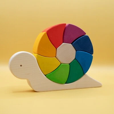 Rompecabezas y bloques Pauline el caracol juguetón - no tóxico, ecológico, Montessori Foto 1 de 2