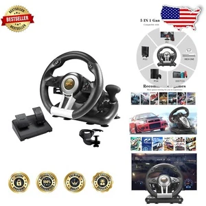 V3II High Quality Gaming Steering Wheel - 180° Rotation & Dual Vibration Motor - Picture 1 of 11