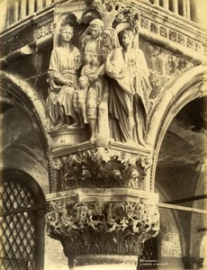 Italy Venezia Sculpture Judgment of Solomon Old Photo Naya 1880 - Picture 1 of 3