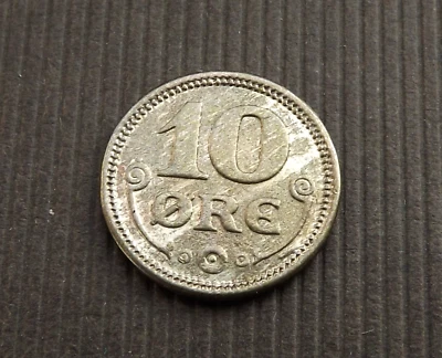 Denmark 1915-VBP GJ 10 Ore Christian X. Scarce Silver VF CA289 - Image 1 of 2