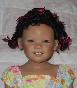 Kemper FLOSSIE Doll Wig SIZE 15 BLACK Short Afro Braids & Curls Full Cap NWT - Picture 1 of 10