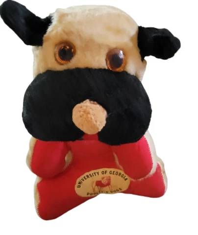 Georgia Bulldog Dooleys Dogs Vintage Stuffed Animal University of GA 11" Hard Bo Cover