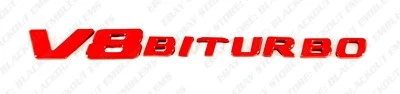 Pegatina insignia emblema rojo brillante para Mercedes-Benz V8 biturbo E63S G63 AMG nueva Foto 1 de 4