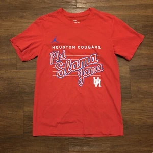 University Of Houston Cougars Nike Jordan T-shirt Red Men’s Size S Small Dri-Fit - Picture 1 of 10