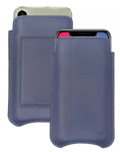 iPhone 12 Pro Wallet Case BLUE Leather SANITIZING lining kills 99.9% viruses - Picture 1 of 6