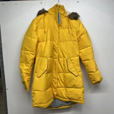 Abrigo Chaqueta ROXY Mujer Dry Flight 5K Amarillo X3 Calentamiento Imitación Piel Capucha XL #v3 Foto 1 de 4