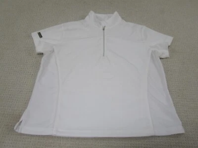 Womens Shirt Large White 1/4 Zip Short Sleeve Collar Polo Tehama Carbon Tech - Image 1 of 4