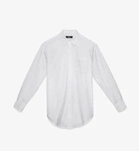 $ 450 MCM Resnick Herren weiß Baumwolle Button-Down Anzughemd mit Tasche MHH9ARA39WT - Bild 1 von 6