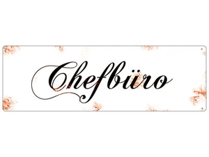 METALLSCHILD Blechschild Türschild CHEFBÜRO Shabby Vintage Werkstatt Büro - Bild 1 von 2