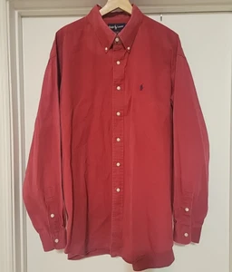 Ralph Lauren Blake Hemd Herren XXL Rot Button Down Twill 100% Baumwolle Pony - Bild 1 von 13