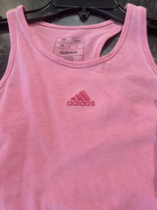 New Adidas Sleeveless Shirt Pink Girls Size Medium Round Neck Athletic Wear - Picture 1 of 4