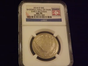 2014-D 50c Baseball Hall Of Fame Early Releases NGC MS 70 - Picture 1 of 2