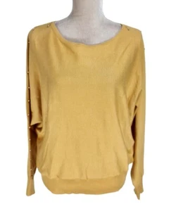 TAHARI Senf Damen Pullover Größe L Gelb Senf Langarm Rundhals - Bild 1 von 8