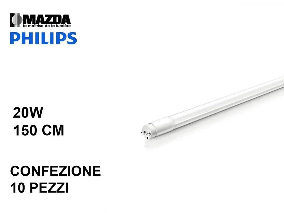 TUBO LED 150 cm MAZDA BY PHILIPS 20W 840 LUCE NATURALE 4000K ex 58W SET 10 PEZZI - Immagine 1 di 1
