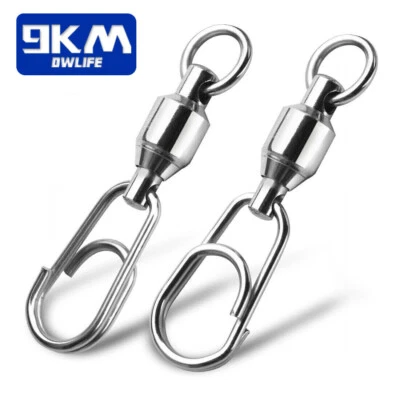 Ball Bearing Fishing Swivel with Fast Snap Split 33lb~220lb Quick Clip Connector - Image 1 of 4