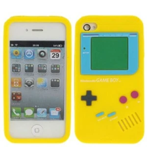 Silikonowe etui Gameboy na telefon komórkowy iPhone 4 i 4S żółte - Zdjęcie 1 z 2