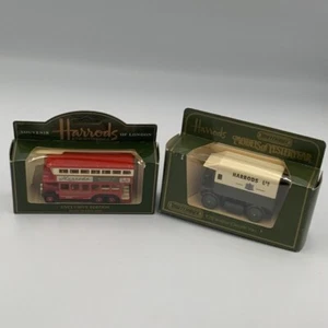 Lledo Harrods Double Decker Bus Brompton Rd & Matchbox Y29 Walker Electric Van - Picture 1 of 24