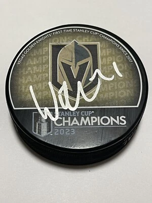 William Karlsson Signed 2023 Knights Stanley Cup Puck Beckett BAS COA IP a - Image 1 of 3