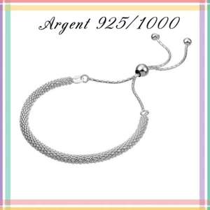 Bracelet chaine Pop, fermoir perle coulissante, En Argent 925/1000. Réf: BRPS8 - Picture 1 of 1
