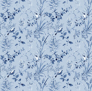 Dolls House Wallpaper 1/12th 1/24th scale Birds Blue Quality Paper #943