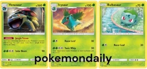 Pokemon Bulbasaur Ivysaur Venusaur SET Evolution Line /73 Shining Legends NM - Picture 1 of 2