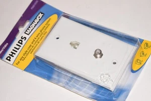 PHILIPS MAGNAVOX SINGLE OUTPUT COAXIAL/PHONE WALL PLATE 4WIRE #PM61030 (10C2UP - Picture 1 of 4
