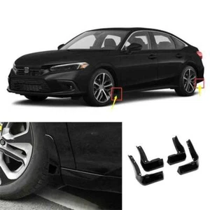 For Honda Civic 11th 2022-2023 ABS Glossy Black Mud Flaps Fender Splash Guard 4P - Picture 1 of 8