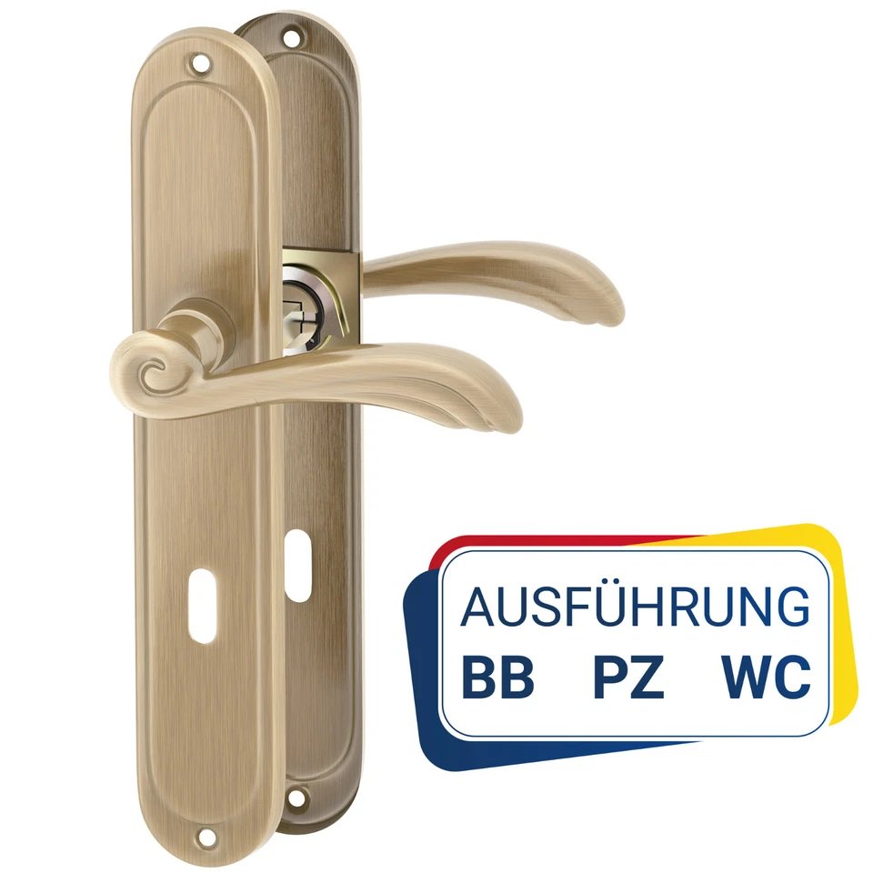 Bronze Türbeschlag VERONA Langschildgarnitur Renovierung DrückergarniturBB WC PZ