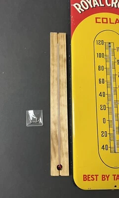 Tubo termómetro de vidrio de repuesto de 15" + soporte de madera (para termos RC y refrescos) Foto 1 de 4