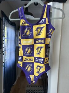Los Angeles LA LAKERS NBA Purple Gold Womens Medium Leotard One Piece Size Small