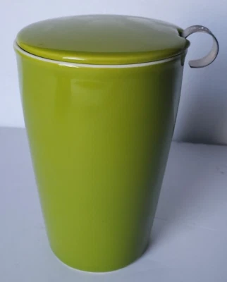 TEA FORTE Infusor TAZA VERDE Hoja de Té Suelta Cesta Tapa Cerámica Remojada Foto 1 de 4