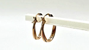 Vintage Ladies 9ct Rose Gold Hoop Earrings, 2.5 x 2cm - Picture 1 of 6