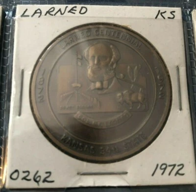 1972 Larned Kansas Pawnee Panorama 100 Commemorative DOLLAR GOOD CONDITION - Image 1 of 3