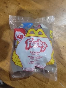 Sealed Furby Racoon Key Chain McDonald's Happy Meal Soft Toy Grey Black 2000 - Picture 1 of 2