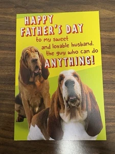 From Wife Basset Hound Humor To Husband Fathers Day Card Hallmark - Picture 1 of 3