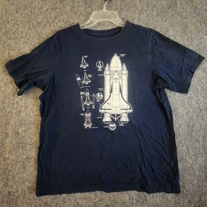 Lands' End Boys CottonBlue T-Shirt W/Rocket Motif, Size XL - Picture 1 of 5