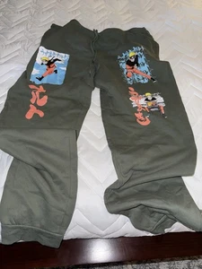 Naruto Shippuden olivgrün 3XL Jogginghose Viz Media Anime neu ohne Etikett FS - Bild 1 von 5
