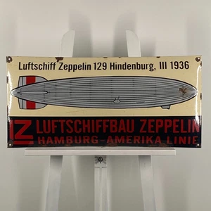 Zeppelin Enamel Sign - 70x33cm (27.6x13") - Nice Retro Vintage Porcelain Signage - Picture 1 of 19