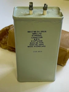 8UF 8mfd 600V PAPER IN OIL DUBILIER NITROGOL VINTAGE CAPACITOR FD6C35 - Picture 1 of 5