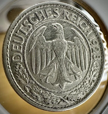 1928 Weimar Rep. Germany, 50 Pfennig, Better Details, Bright Original Luster. - Image 1 of 2