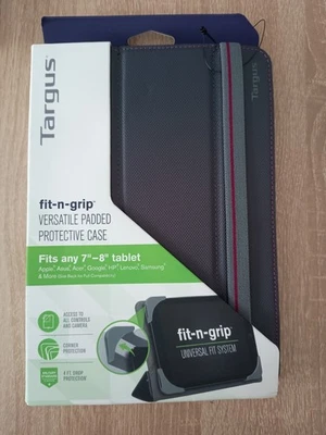 TABLET CASE - Targus  Fit N’ Grip Universal Case for 7-8” Tablets - Black - NEW - Image 1 of 3