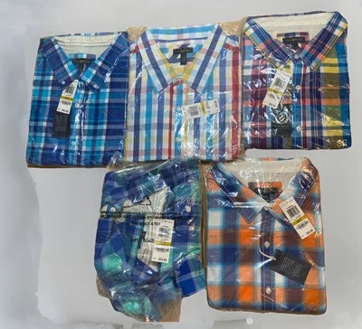(5) NEW Club Room Men's Regular-Fit Plaid Shirt 4XLT Tall Flannel Dress 4XL - Image 1 of 4